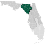 Map of Suwannee River Counties